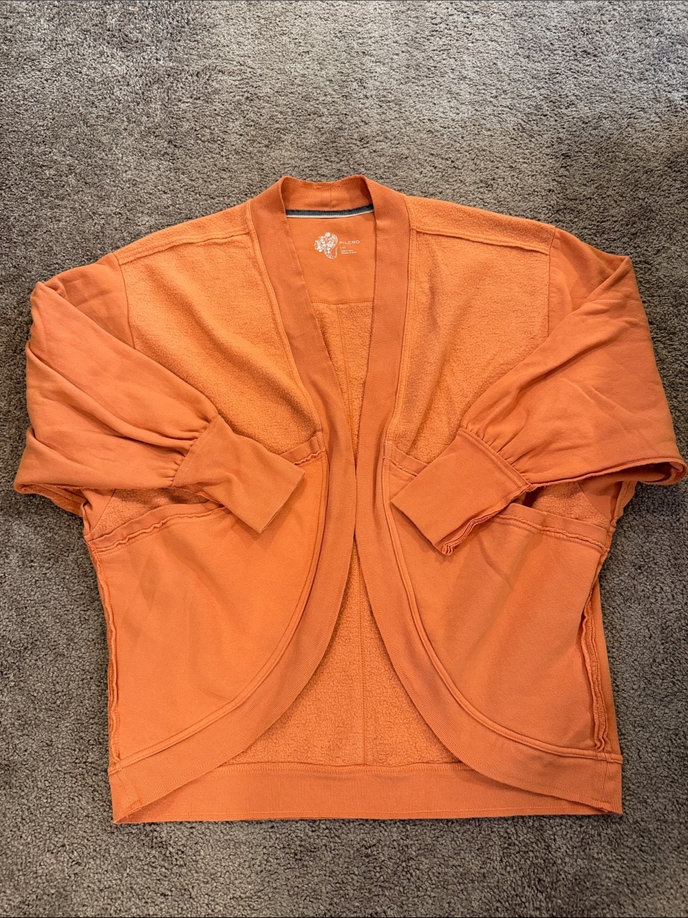 Anthropologie Pilcro Women's Oversized Open-Front Orange Cardigan Jacket